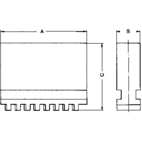 ROHM Blockbacke BL. Größe 100/110. 3-Backensatz. DIN 6350 Ungestuft. Ungehärtet 1 ROHM Blockbacke BL. Größe 100/110. 3-Backensatz. DIN 6350 Ungestuft. Ungehärtet