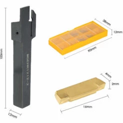 ASUPERMALL 4Pcs / Box Mgmn200 Karbid-Einsatze + 12 * 100Mm Mgehr1212-2 Halter + Wrench Lathe Grooving-Drehwerkzeug Fur Cnc-Maschine -Deutschland Drechselbänke & Zubehör Verkaufs-Shop 23125083 4