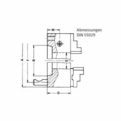 ELMAG RÖHM-Dreibacken Drehfutter DM 200, Kegel 5, DIN 55029 Stahlkörper, Camlock