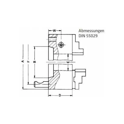 ELMAG RÖHM-Vierbacken Drehfutter DM 200, Kegel 4, DIN 55029 Stahlkörper, Camlock 1 ELMAG RÖHM-Vierbacken Drehfutter DM 200, Kegel 4, DIN 55029 Stahlkörper, Camlock