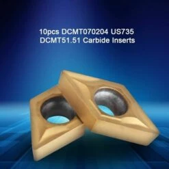 LITZEE Box Mit 10 Stück CNC-Rotationseinsatzklingen Diamantform Hartmetallfräser DCMT070204 US735 DCMT51.51 Stahlgewindedrehwerkzeug Für Drehmaschinen, Fräsmaschinen -Deutschland Drechselbänke & Zubehör Verkaufs-Shop 31787048 5