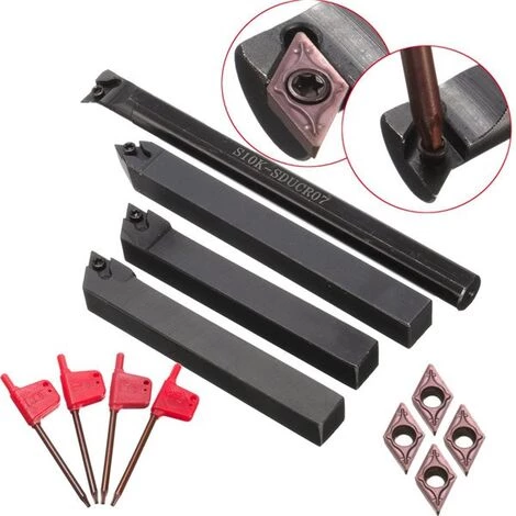 MANTA Satz Mit 4 Sätzen 10 Mm Schaftdrehmaschine Bohrstange Drehwerkzeughalter DCMT0702 Hartmetall 3 MANTA Satz Mit 4 Sätzen 10 Mm Schaftdrehmaschine Bohrstange Drehwerkzeughalter DCMT0702 Hartmetall - Image 3