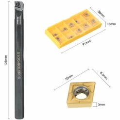 HAPPYSHOPPING 10 Teile / Schachtel CCMT060204-HM Wendeschneidplatten + 6/7/8 / 10mm SCLCR06 Halter Bohrstange + 4 Stücke Schraubenschlüssel -Deutschland Drechselbänke & Zubehör Verkaufs-Shop 34212386 3