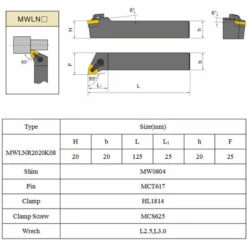 HAPPYSHOPPING Satz 20 Mm Drehmeißelhalter MWLNR2020K08 + 10 WNMG0804 Hartmetalleinsätze + 2 Schraubenschlüssel W -Deutschland Drechselbänke & Zubehör Verkaufs-Shop 36575424 3
