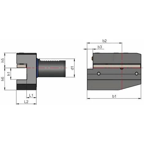 EROGLU Radial-Werkzeughalter VDI 40 X 25 X 44 B6 Links, Lang 2 EROGLU Radial-Werkzeughalter VDI 40 X 25 X 44 B6 Links, Lang - Image 2