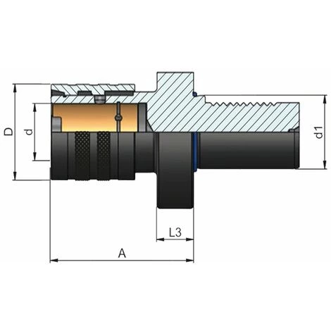EROGLU Gewindeschneid-Schnellwechselfutter VDI 30 M2 - M14 2 EROGLU Gewindeschneid-Schnellwechselfutter VDI 30 M2 - M14 - Image 2