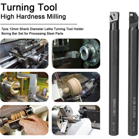 ASUPERMALL 7pcs 12mm Schaftdurchmesser Drehbank-Bohrstangen-Einsatz-Set Fur Die Bearbeitung Von Stahlteilen 3 ASUPERMALL 7pcs 12mm Schaftdurchmesser Drehbank-Bohrstangen-Einsatz-Set Fur Die Bearbeitung Von Stahlteilen - Image 3