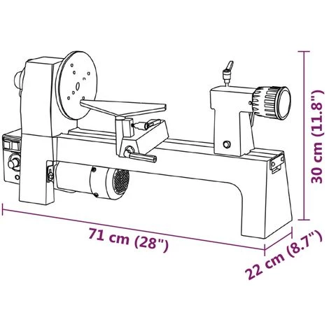 Drechselbank Variable Geschwindigkeit 305 Mm 250 W VidaXL 3 Drechselbank Variable Geschwindigkeit 305 Mm 250 W VidaXL - Image 3