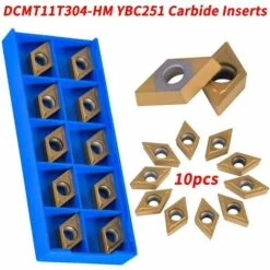 BARES Set Of 10pcs Diamond Shape Rotary Insert Blades CNC Carbide Cutters DCMT11T304-HM YBC251 Turning Threading Tool For Steel Finishing For Lathes, Milling Machines -Deutschland Drechselbänke & Zubehör Verkaufs-Shop 59040282 4