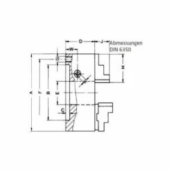 ELMAG RÖHM-Vierbacken Drehfutter DM 250, DIN 6350 Stahlkörper
