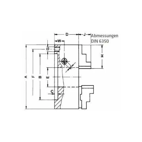 ELMAG RÖHM-Vierbacken Drehfutter DM 250, DIN 6350 Stahlkörper 1 ELMAG RÖHM-Vierbacken Drehfutter DM 250, DIN 6350 Stahlkörper