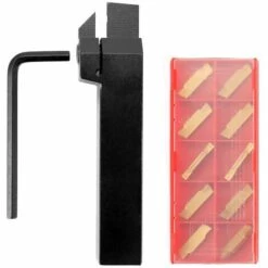 LIFCAUSAL Drehmaschine Externer Nutenschnitt Bohrstangenhalter Hartmetalleinsatz Mit Schraubenschlüssel Drehwerkzeug Typ 1