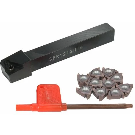 LIFCAUSAL 10 Stück/Karton VP15TF 16ER AG60 Hartmetalleinsätze + SER1212H16 Einsatzhalter + T15 Schraubenschlüssel Drehmaschine Gewindedrehwerkzeug-Set Für CNC-Maschine 1 LIFCAUSAL 10 Stück/Karton VP15TF 16ER AG60 Hartmetalleinsätze + SER1212H16 Einsatzhalter + T15 Schraubenschlüssel Drehmaschine Gewindedrehwerkzeug-Set Für CNC-Maschine