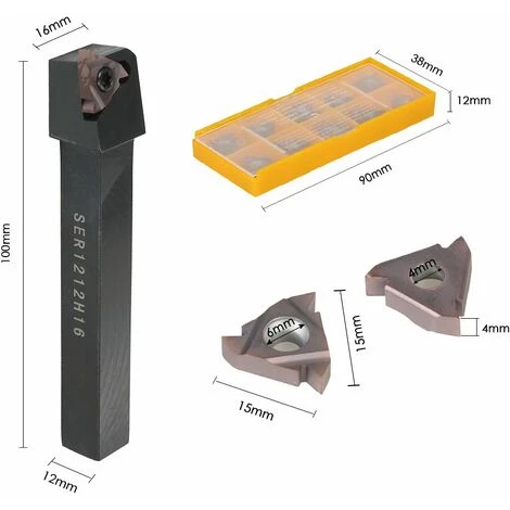 LIFCAUSAL 10 Stück/Karton VP15TF 16ER AG60 Hartmetalleinsätze + SER1212H16 Einsatzhalter + T15 Schraubenschlüssel Drehmaschine Gewindedrehwerkzeug-Set Für CNC-Maschine 4 LIFCAUSAL 10 Stück/Karton VP15TF 16ER AG60 Hartmetalleinsätze + SER1212H16 Einsatzhalter + T15 Schraubenschlüssel Drehmaschine Gewindedrehwerkzeug-Set Für CNC-Maschine - Image 4